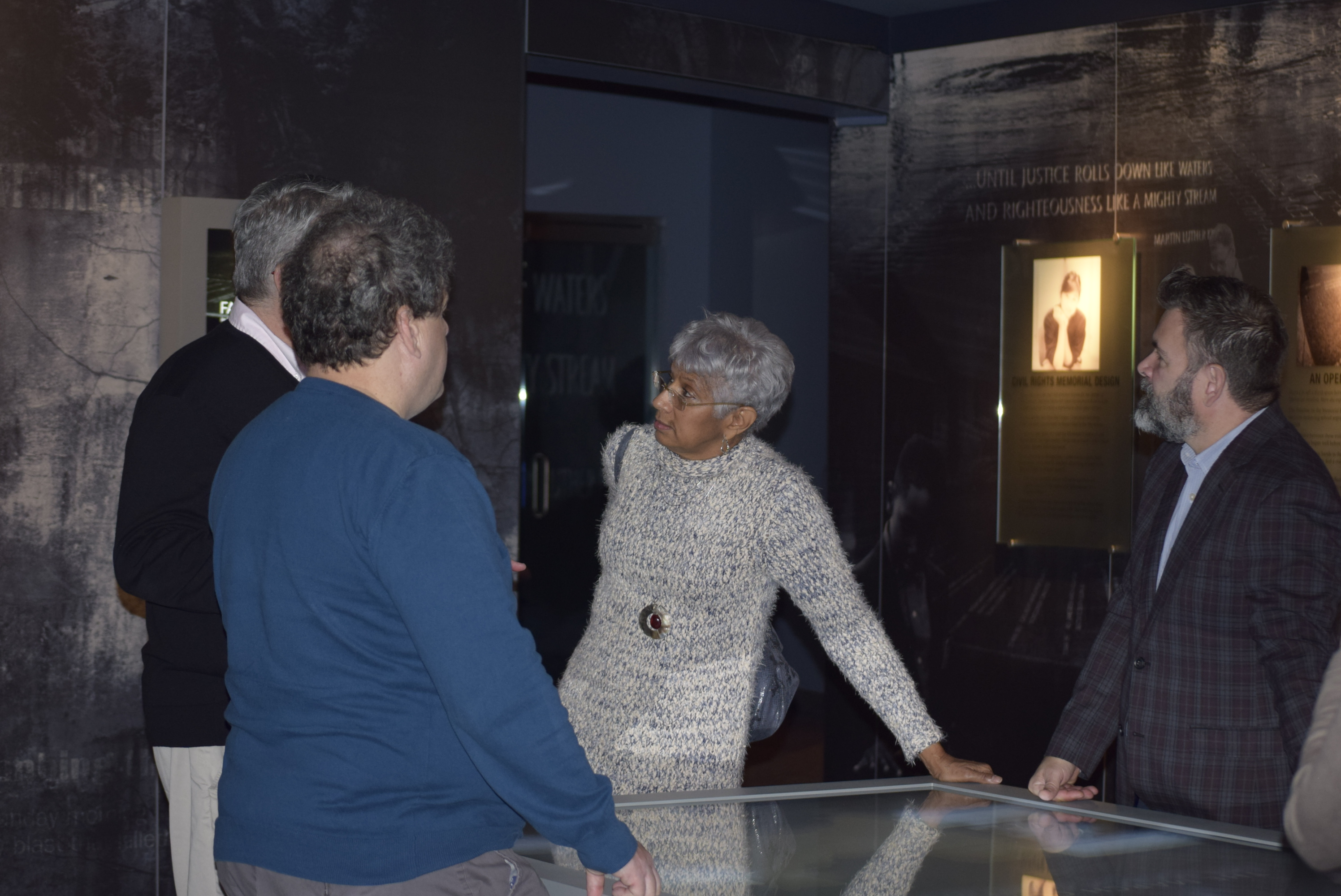 Members of TMG during a short tour of the exhibitions at the Civil Rights Memorial Center.